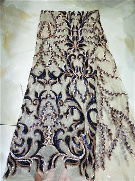 Новый дизайн французская сетчатая кружевная ткань с блестками 2019 новейшая