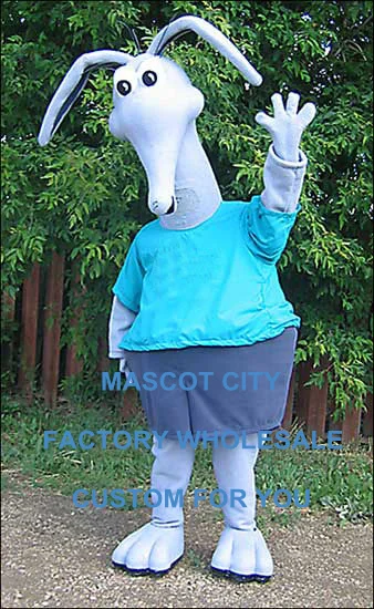 Роскошный костюм талисман Aardvark белого цвета на заказ маскарадный с персонажем из