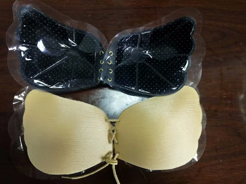 Sexy Women Strapless Push Up Bra Silicone Wing Shape Self-Adhesive Front Bust Sexy breathable invisible bra