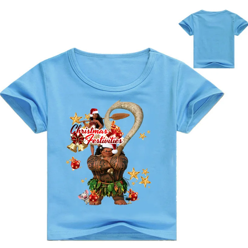 Moana/рубашки для девочек детская одежда повседневные футболки для мальчиков милые топы с принтом в виде букв для девочек, футболка летний топ с короткими рукавами - Цвет: XLBB9-17