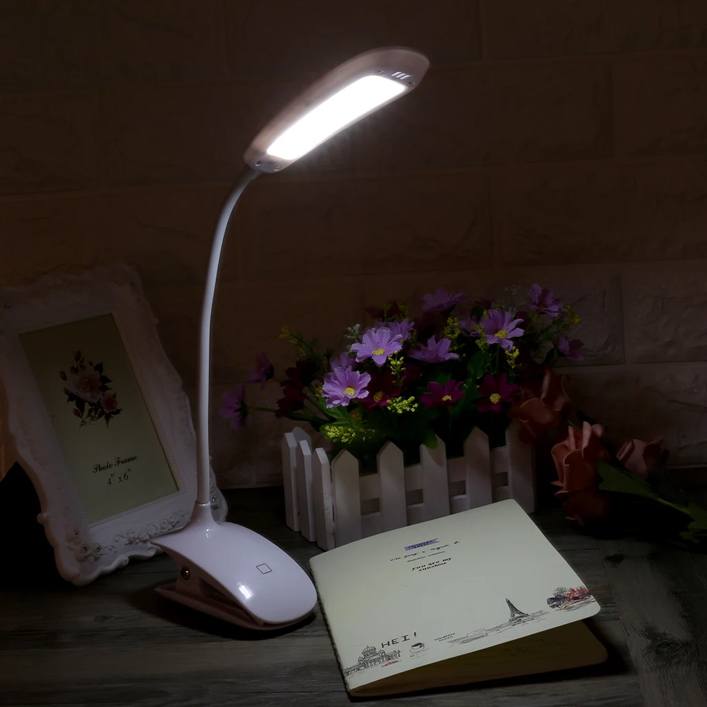 Гибкая 18LED лампа клип на кровать настольная лампа для чтения сенсорная лампочка с сенсорным управлением