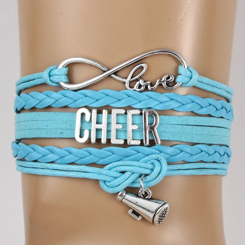 Дропшиппинг Бесконечность любовь развеселить браслеты Cheer с рупором Шарм
