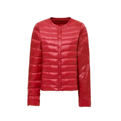 Red New Ultra-Light Women Winter Coat 90% White Duck Down Jackets O-Neck Portable Down Coats Female Jacket Warm Outerwear - Цвет: Red