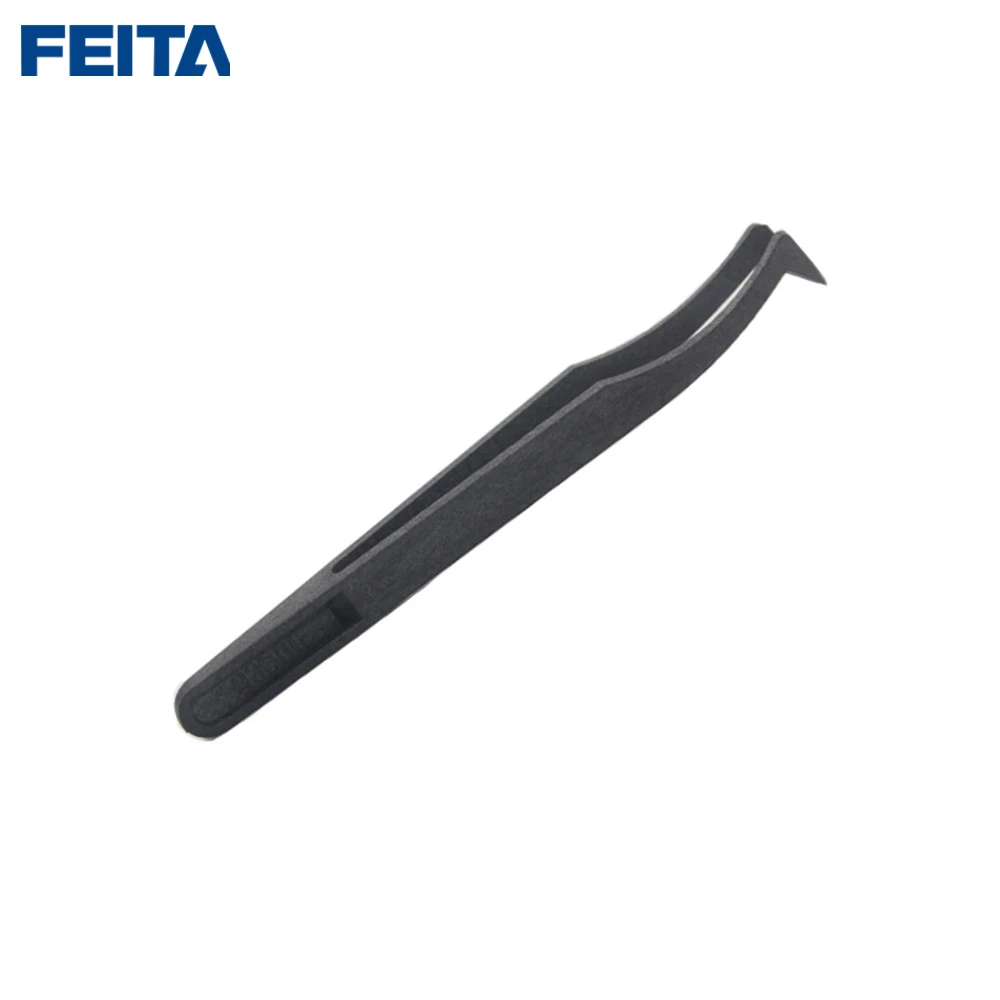 

FEITA 6PCS 93301-08 Plastic Tweezers Set Black ESD Hand Repair Tools for Electronic,Repair,Laboratory, industrial, cleanroom