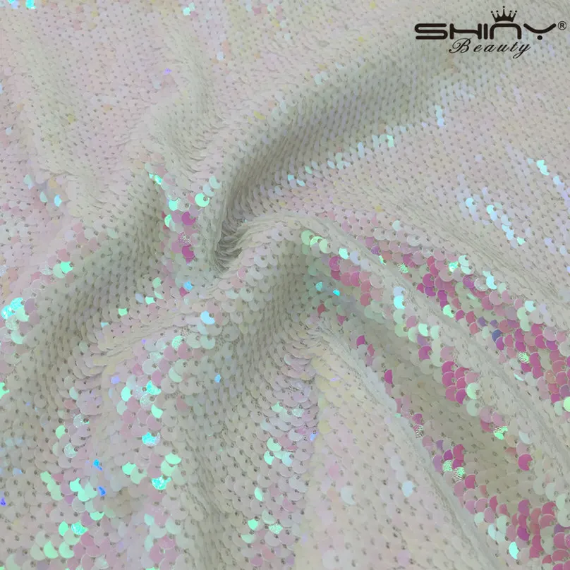 ShinyBeauty двусторонний 10FTSequin фон для фотосъемки измененный белый Русалка Рыбная