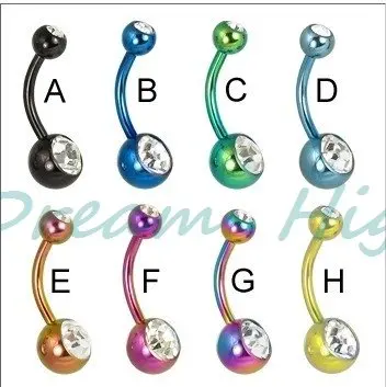 Пирсинг для живота вакуумное покрытие титановое двойное Ювелирное кольцо