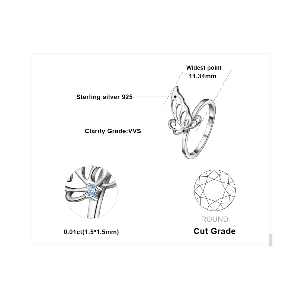 JewelryPalace бабочка создан светло голубой шпинели заявление кольцо 925 Silve для Для