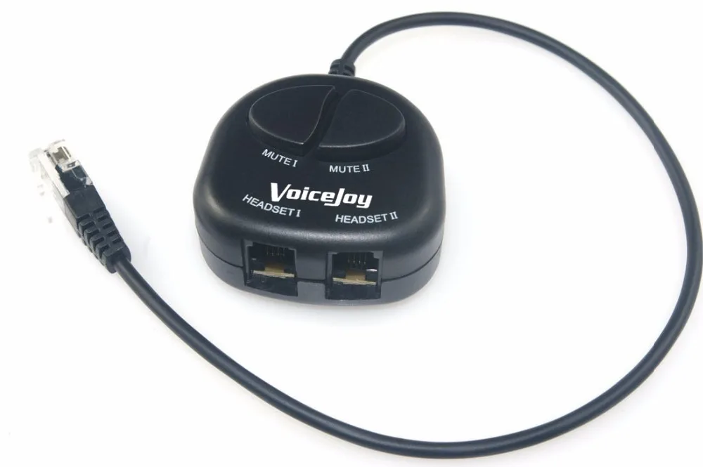 Разветвитель для наушников RJ9 модульный переходник с 2 кнопками отключения звука