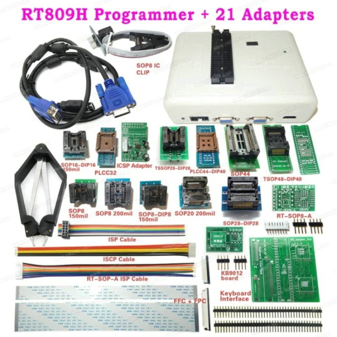 RT809H 21 Items RT809H EMMC-NAND флэш USB Универсальный программатор+ 45 предметов/21 предмет/12 предметов/TSOP48 TSOP56 адаптеры - Цвет: RT809H 21 Items