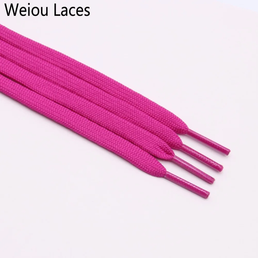3013 Neon purple Weiou Новые 7 мм 34 однотонные шнурки пара классических полых двойных плоских шнурков тканые шнурки Спортивные Повседневные шнурки - Цвет: 3013 Neon purple