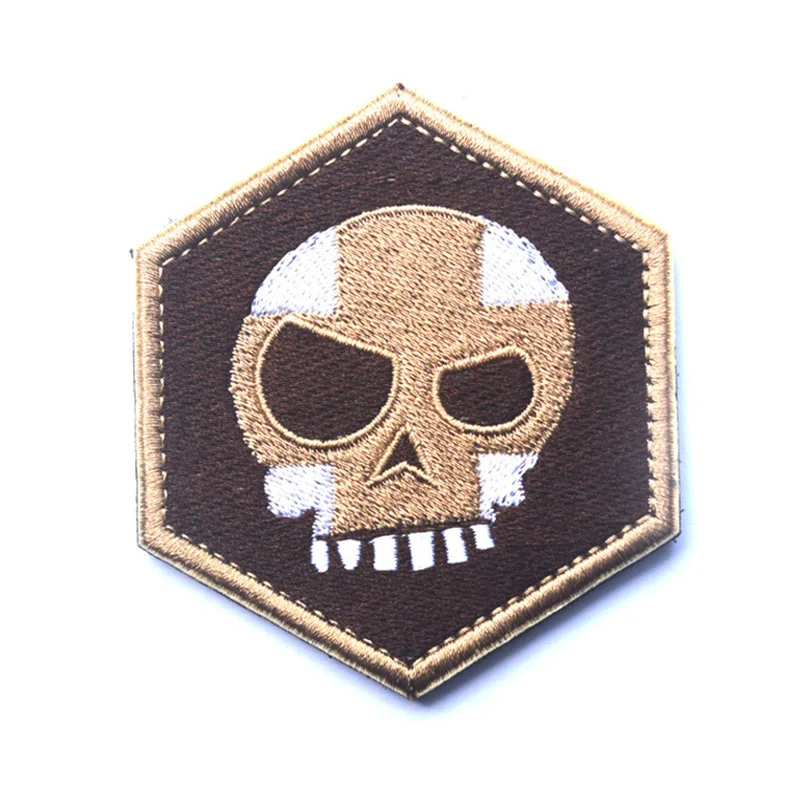 Mean T-Skull Hex Patch Red Cross Skull Tactical Morale Embroidered Applique Clothing Badge For Jackets Jeans Backpack Cap | Дом и сад