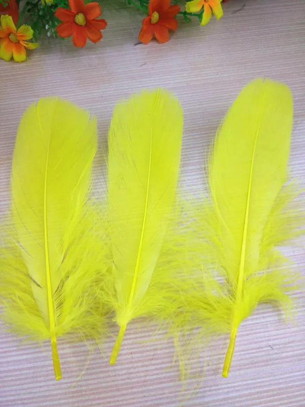 Yellow Новинка! Клыков цвет 20 шт. качественные натуральные гусиные перья, 5-7 дюймов/13-18 см, сделай сам, ювелирное изделие украшение - Цвет: Yellow