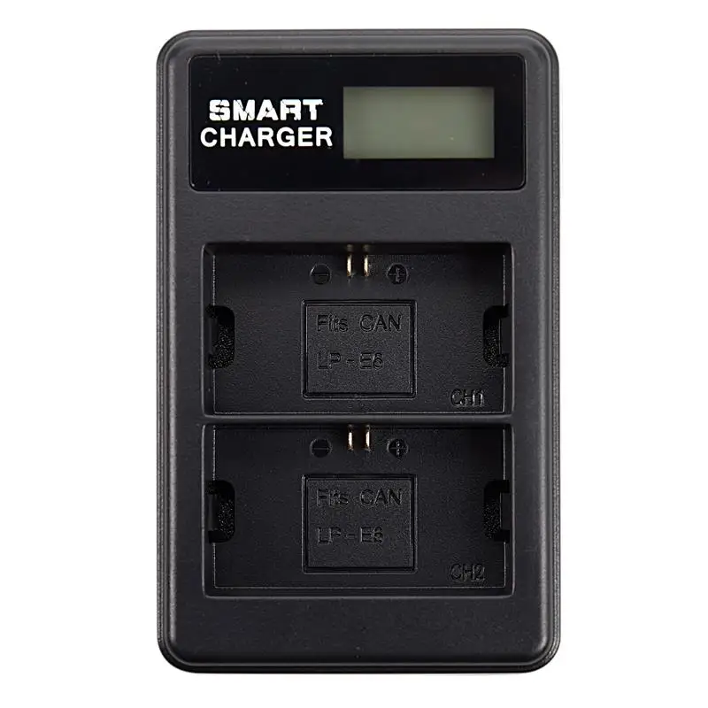 LCD USB Battery Charger LP-E6 For Canon 5D Mark IV III 5Ds R 7D 6D 80D |