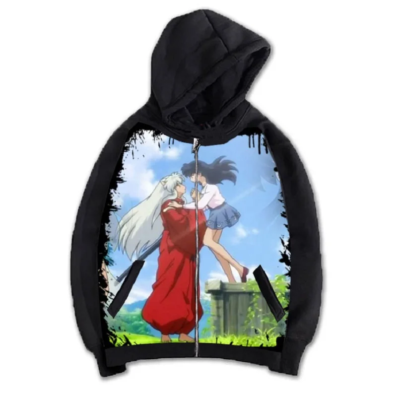 High-Q унисекс аниме Cos Inuyasha Higurashi Kagome Sesshoumaru толстовка на молнии с капюшоном