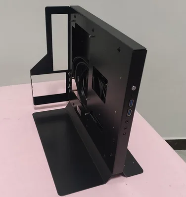 43*22*37 см DIY PC шасси в корпусе Персонализированная настольная вертикальная подставка водяного охлаждения ATX/Matx игровой хост-бокс gabinete computador - Цвет: blackN1 matx3.0  2