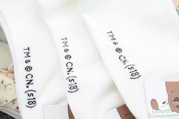 Anime We Bare Bears printed sock Grizzly Panda IceBear cute funny women socks spring autumn comfort sweat absorbent cotton sock