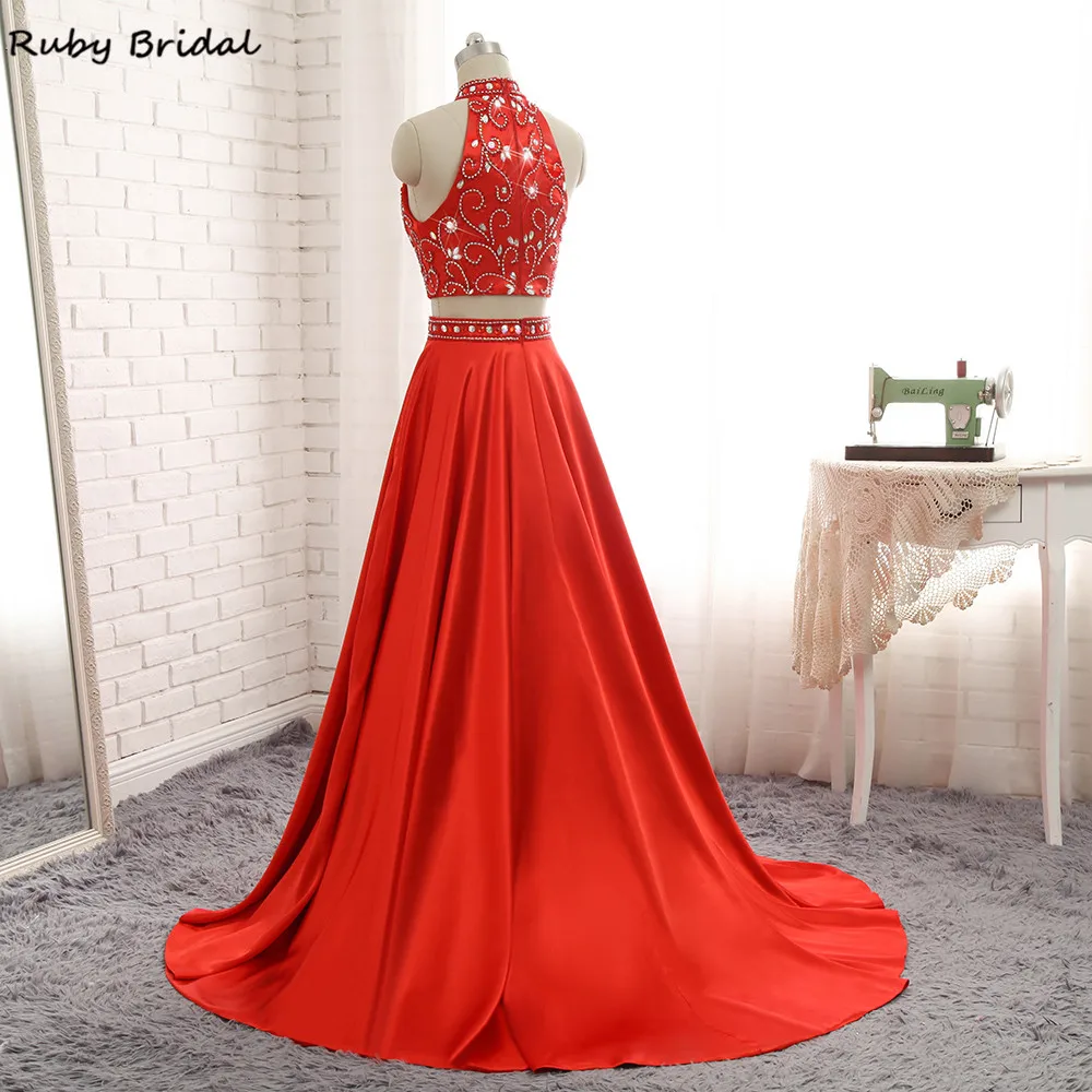 Женское длинное вечернее платье Ruby Bridal роскошное красное трапеция из мягкого