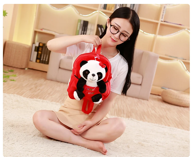 1 шт. Детский Рюкзак Kawaii Panda, сумки, маленькие плюшевые игрушки для детей, студентов, для девочки, мальчика, ребёнка, мягкая плюшевая кукла, подарок на день рождения