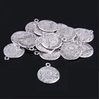 Винтажные Серебряная монета подвески из сплава для браслетов, для изготовления ювелирных изделий, сделай сам, Подвески ручной работы 20 шт 23*18 мм