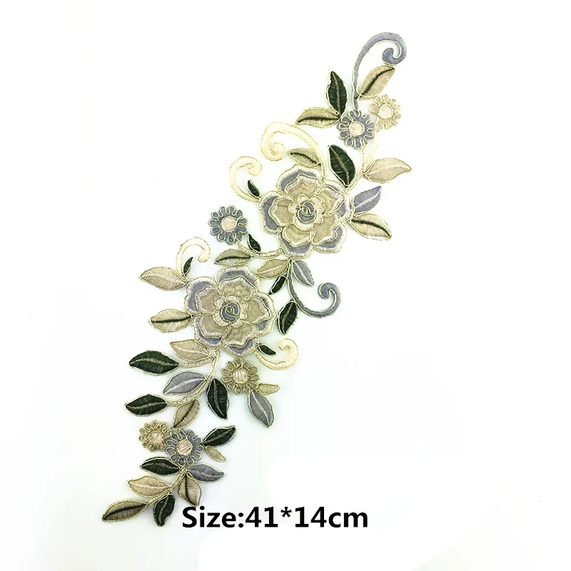 Изящная чистая пряжа цветок сливы вышивка аппликация нашивки модная одежда