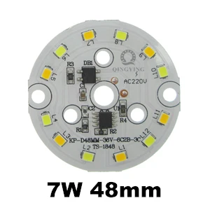 7W 10 шт., 5 Вт, 7 Вт, 2835 SMD ac 220v лампа CCT пластина белый/теплый белый два Цвет в одном PCB LED плата интегрированный IC драйвер для светодиодный лампы - Испускаемый цвет: 7W