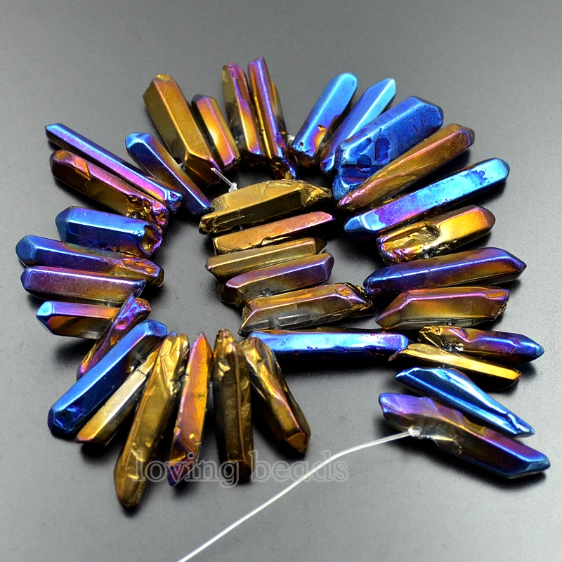 5 нитей/партия бусины из натурального дракона с титановым покрытием 7 дюйма 3x15 6x25 мм|stick beads|beads beadsquartz crystal beads |