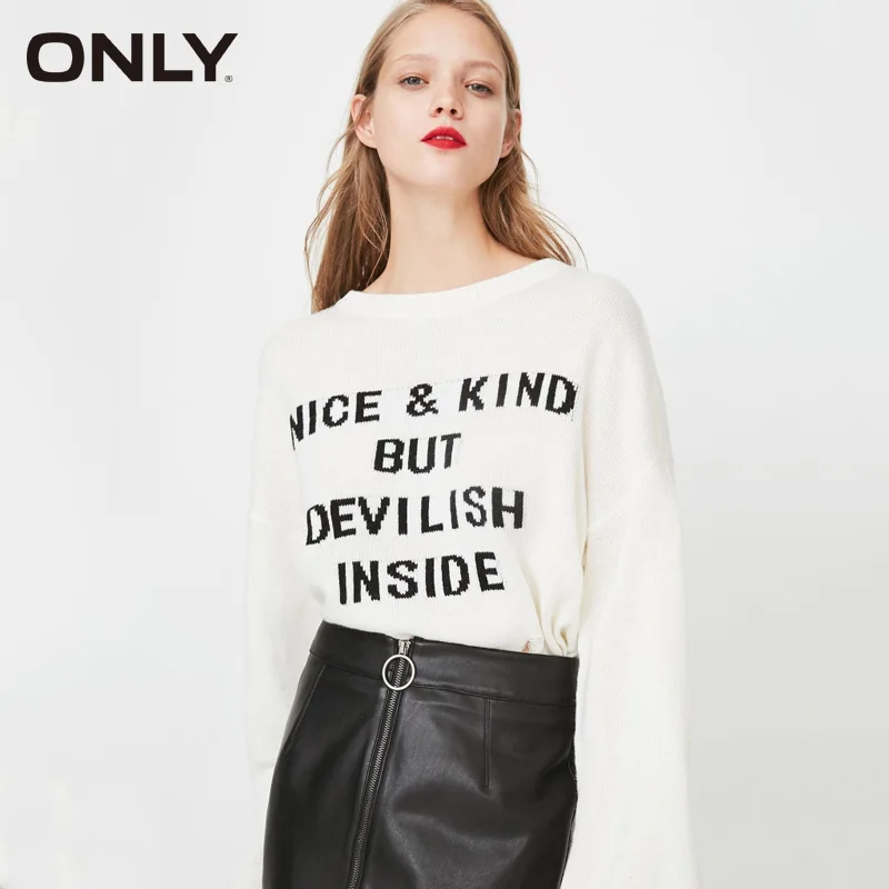 Только 2019 новые осенние женские с буквенным узором трикотажные | 118124528 Женская