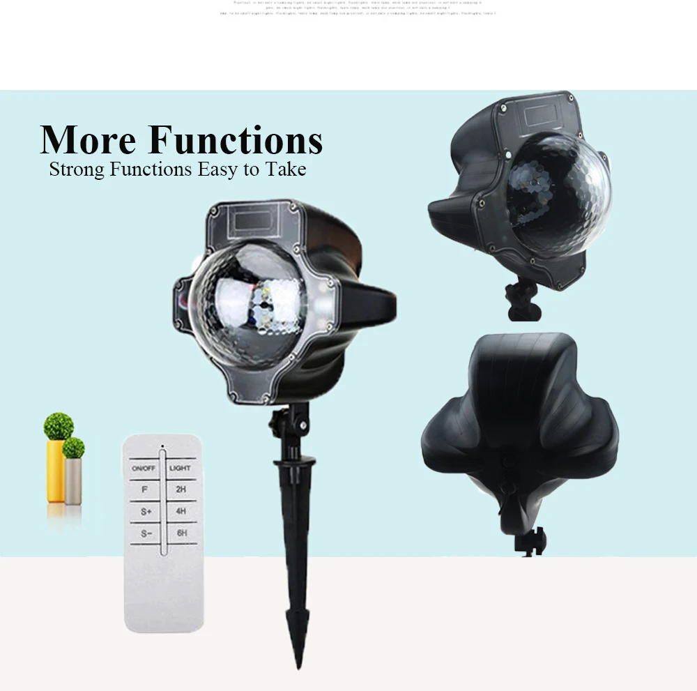 White Waterproof led Snowfall Projector Moving Snow Outdoor Garden Lamp Christmas Snowflake Laser Light For New Year Party