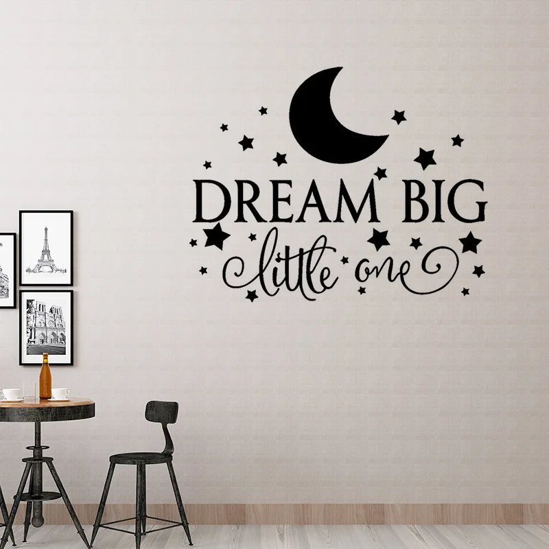 Dream Big Little One DIY Настенная Наклейка для детской комнаты домашний декор наклейки на