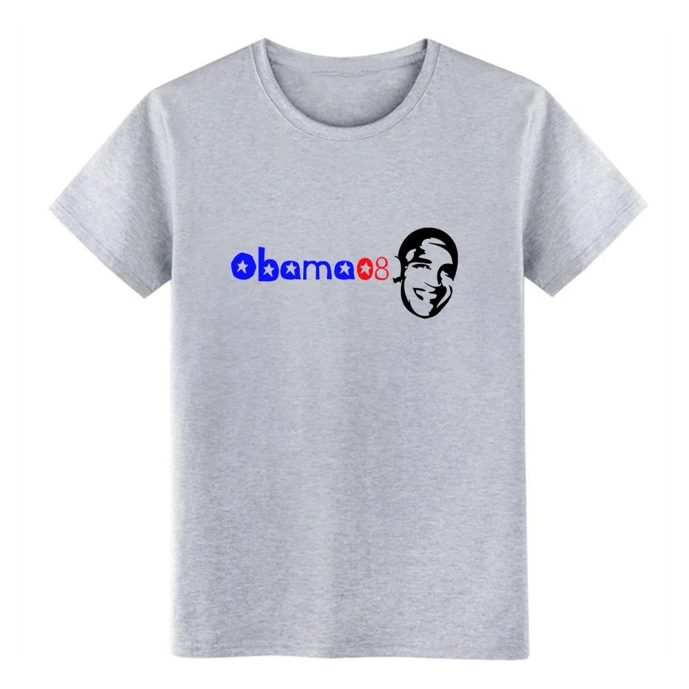 Men's obama t shirt Character 100% cotton Euro Size S-3xl Pictures Cute Building Spring Leisure | Мужская одежда