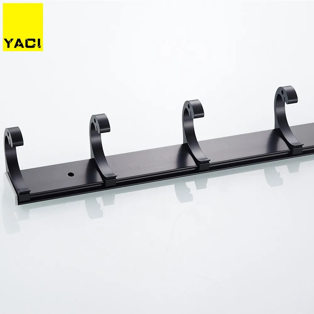 Bathroom towel black hook aluminum wall hanging type 6 room living clothes bathroom hardware | Обустройство дома