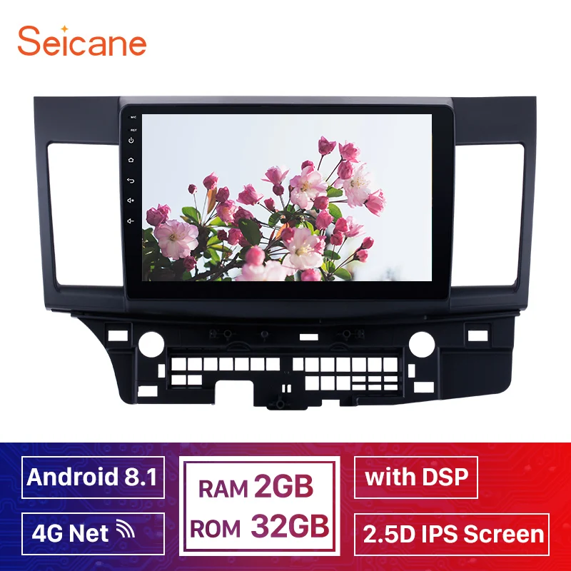 Автомагнитола Seicane IPS DSP 4G 2din для Mitsubishi Lancer ex 2008 2009 2015 GPS стерео аудио навигация