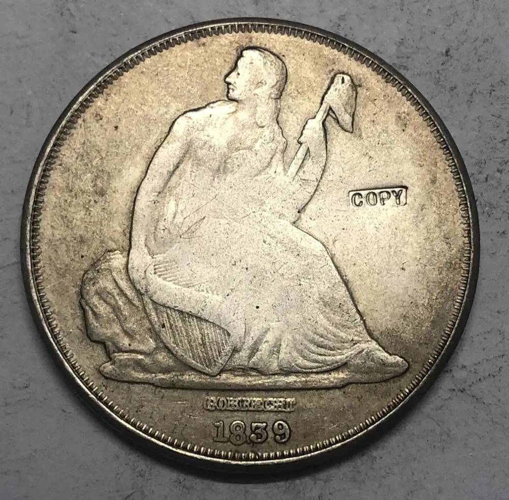 1839 США GOBRECHT серебро одна копия доллара хорошая монета