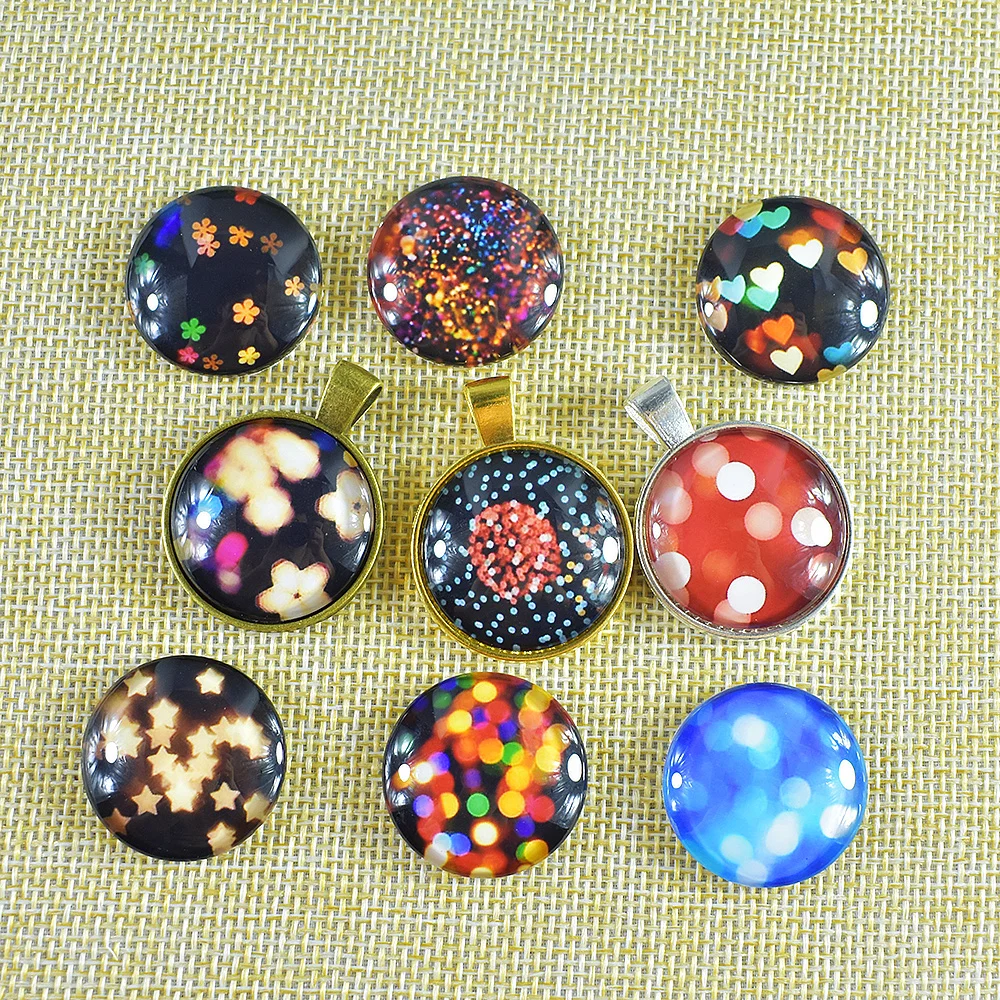NewHandmade Light and shadow series 10pcsmixed12mm/16mm/18mm/20mm/25mm Round photo glass cabochon demo flat back Making findings | Украшения