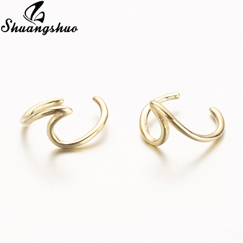 Yiustar Fashion Sea Wave Ear Climbers Earrings for Women Twisted Cuff Conch Piercing Earings Pendientes Boho Jewelry | Украшения и