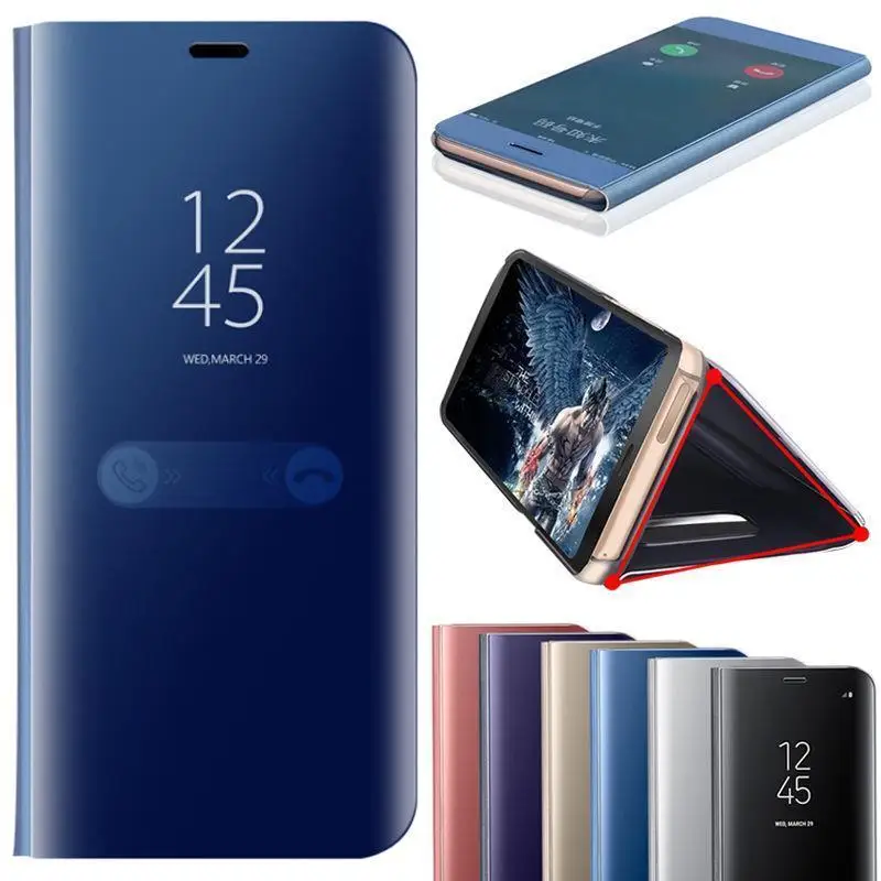 Роскошный умный зеркальный кожаный флип-чехол с подставкой для Iphone 11 6S 7 8 Plus