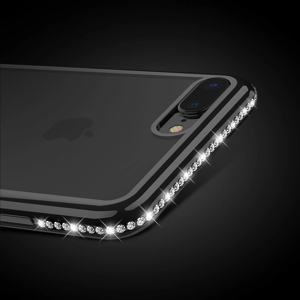 Diamond Transparent Phone Case For iPhone X 10 Cover Thin Soft TPU Silicone 8 7 Plus 6 6S 5 5S SE Accessories |