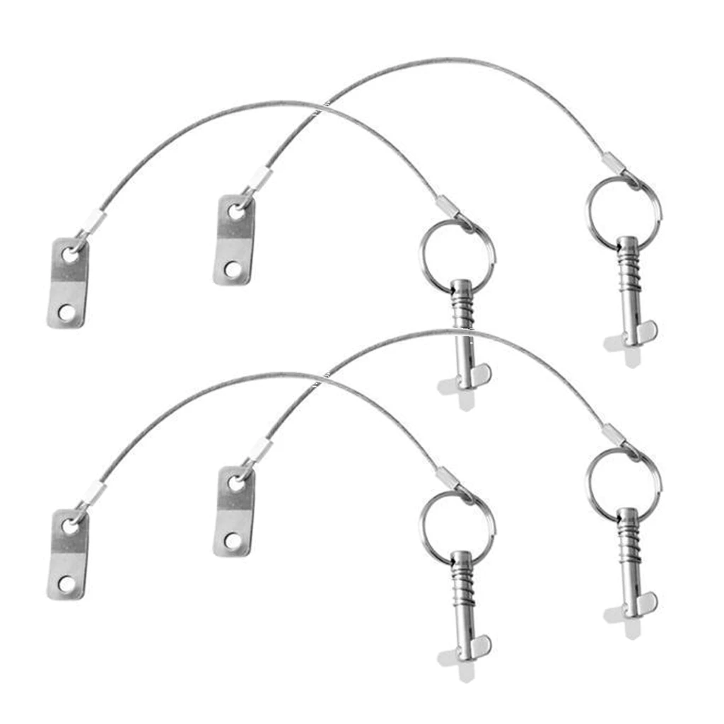Pack 4 Quick Release Pin with Lanyard Marine Boat Yacht Top Deck Hinge Fitting Accessories High polished head side | Автомобили и