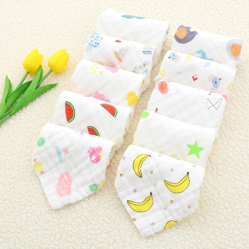 

Baby Face Towel 25x25cm 6 layers Muslin Cotton Soft Baby Towels Handkerchief Bathing Feeding Face Washcloth Wipe burp cloths