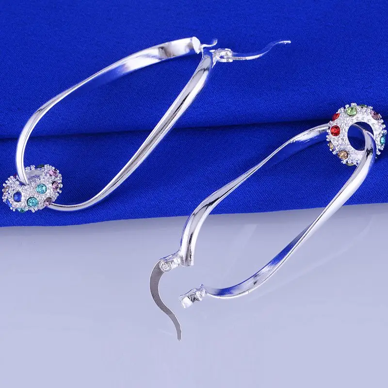 Серьги с серебряным покрытием серебряные модные украшения цветные