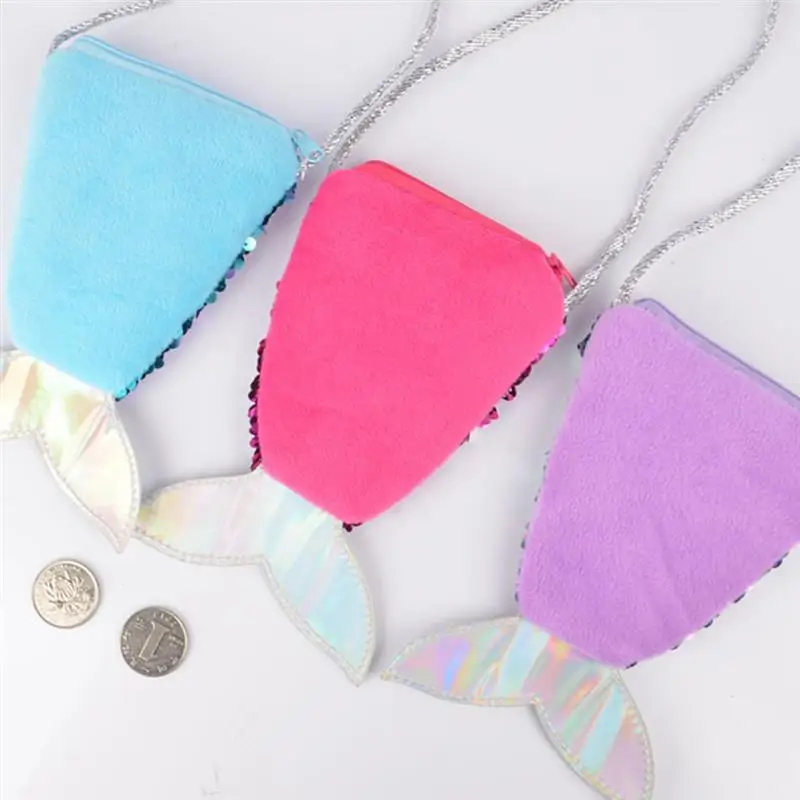 Модный кошелек для монет с блестками и хвостом русалки дамские сумки слинги