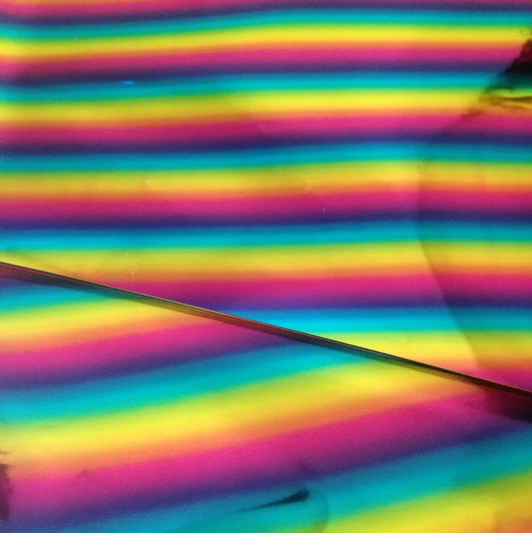 

synthetic PU Rainbow color laser No crease leather fabric
