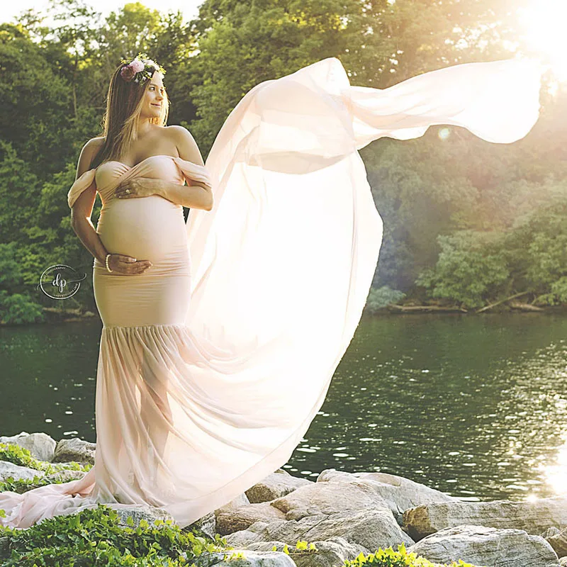Платья для беременных с длинным хвостом фотосъемки реквизит Одежда | Мать и
