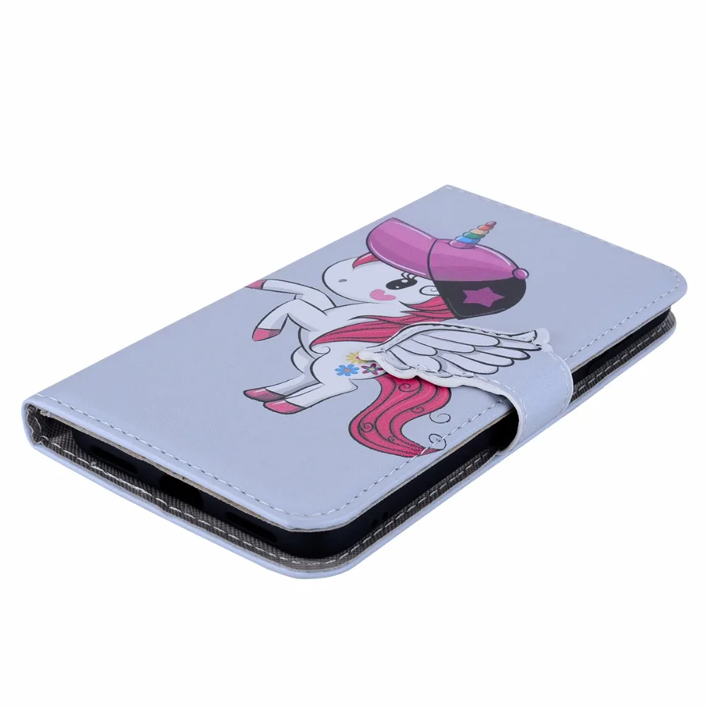 Angels clasp unicorns Wallet phone Case For Xiaomi pocophone F1 PU Leather Cover with mirror Card slot | Мобильные телефоны и