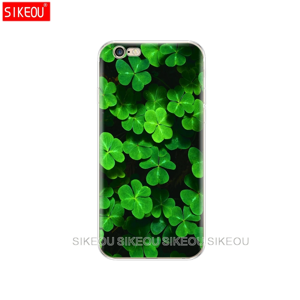 Силиконовый чехол для телефона Iphone 6X8 7 6s 5 5s SE 2020 Plus 10 XR XS 11 Pro Max с четырьмя листьями