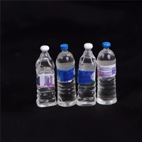 4 pcs mini mineral water bottles dollhouse miniature toy doll food kitchen living room accessories kids gift pretend play toys