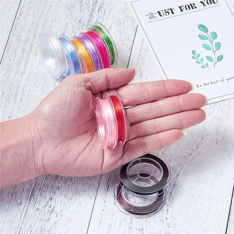10 рулонов разноцветные 0 8 мм тянущиеся линии шнур бисер эластичная нить для