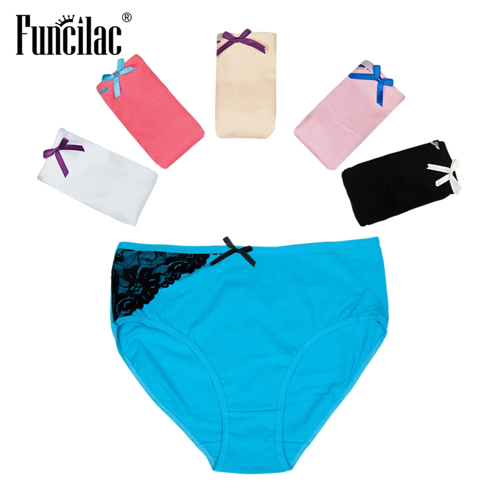 FUNCILAC женское нижнее белье больших размеров кружевные лоскутные трусики
