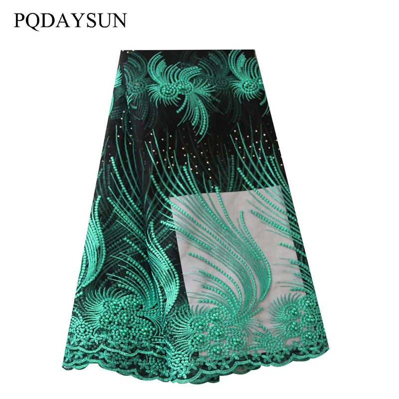PQDAYSUN новейшие африканские кружевные ткани 5 ярдов/шт. Высококачественные