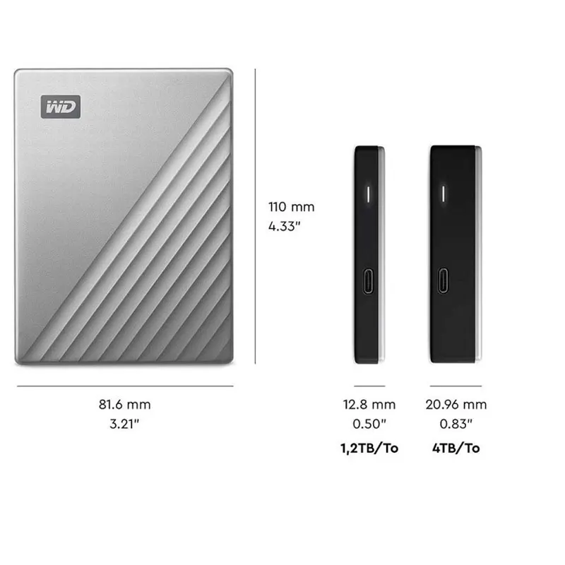Внешний жесткий диск WD Type C 1 ТБ 2 HDD 5 "жесткий HD Externo TO на USB Disco Duro ТБ|Внешние